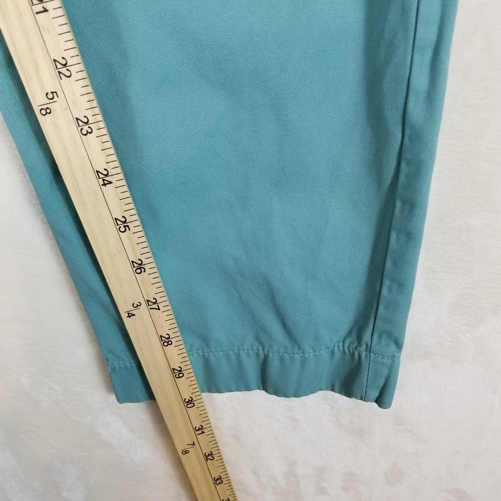 Brooks Brothers Milano Chinos Mens 34x32 Teal Slim Fit Cotton Trousers